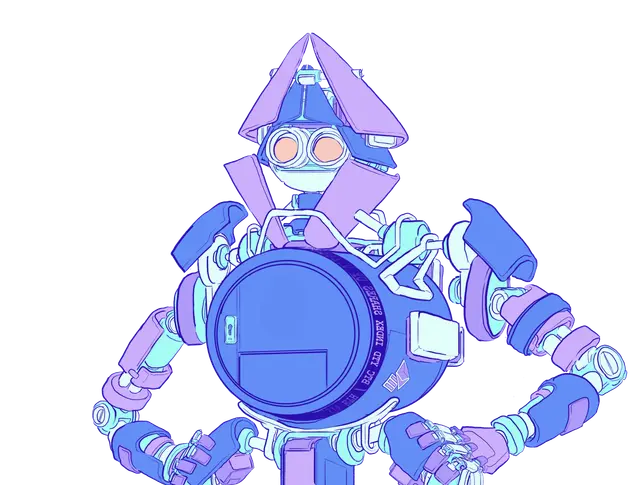 Illustration d'un robot ayant pour corps un coffre-fort, représentant un portefeuille Ethereum.