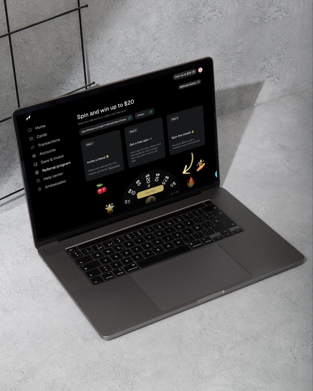 Screenshot 1 of Offramp showing the application interface
