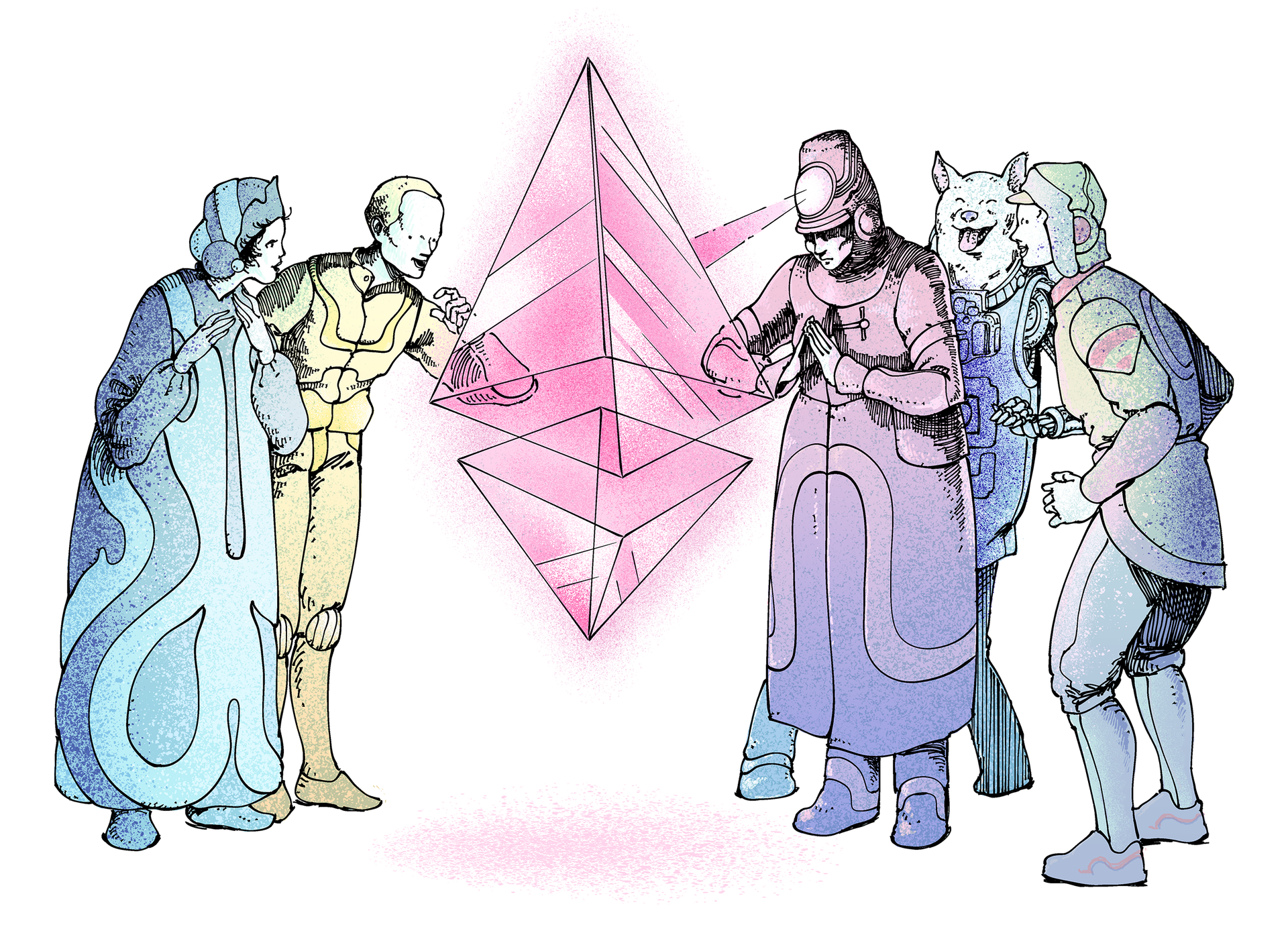 人群驚看以太幣 (ETH) 之插圖