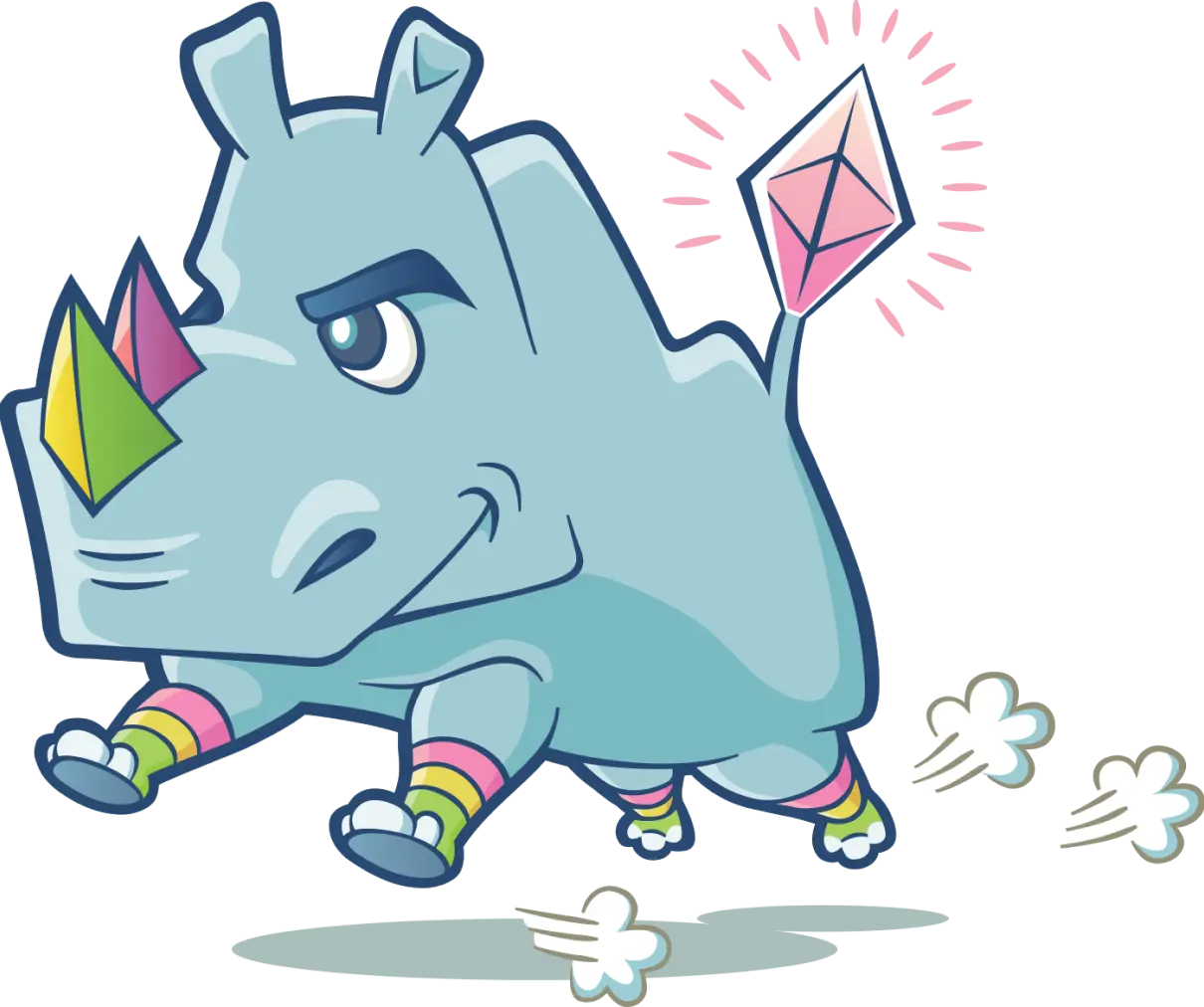 Imaginea mascotei Rhino pentru launchpad-ul eth2.