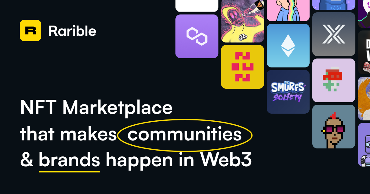 Rarible application banner showing the main interface