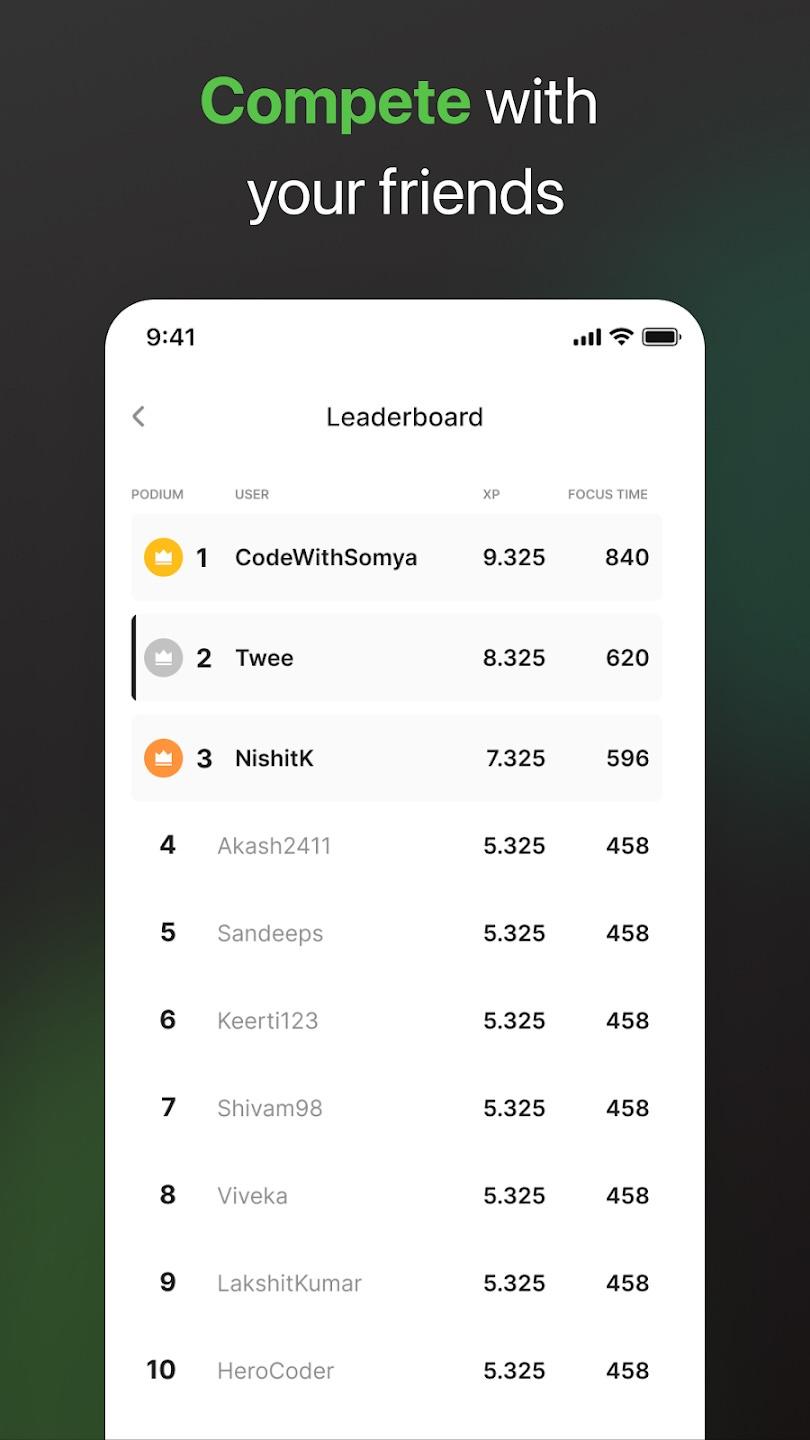 Screenshot 1 of Focus Tree showing the application interface